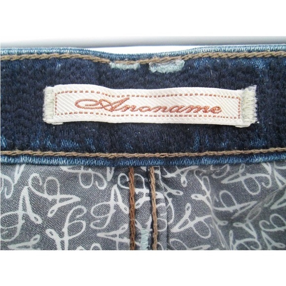 Anoname' Jeans Regular 12 Size 29 Straight Leg slight Flare Logo Pockets Stretch - Picture 5 of 9